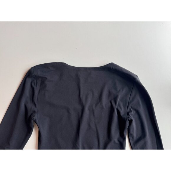 Aritzia BABATON Contour Black Jersey Square Neck Long Sleeve Bodysuit, Size S - Picture 5 of 16